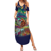 Team Punch The Monkey Summer Maxi Dress Baby Monkey Stay Strong Graffiti Style