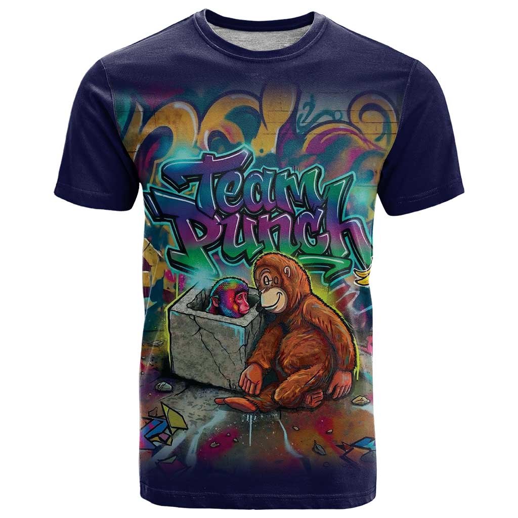 Team Punch The Monkey T Shirt Baby Monkey Stay Strong Graffiti Style