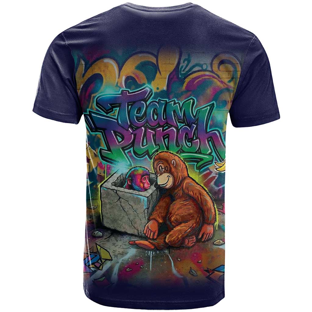 Team Punch The Monkey T Shirt Baby Monkey Stay Strong Graffiti Style