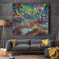 Team Punch The Monkey Tapestry Baby Monkey Stay Strong Graffiti Style
