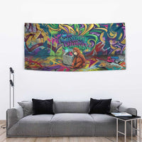 Team Punch The Monkey Tapestry Baby Monkey Stay Strong Graffiti Style
