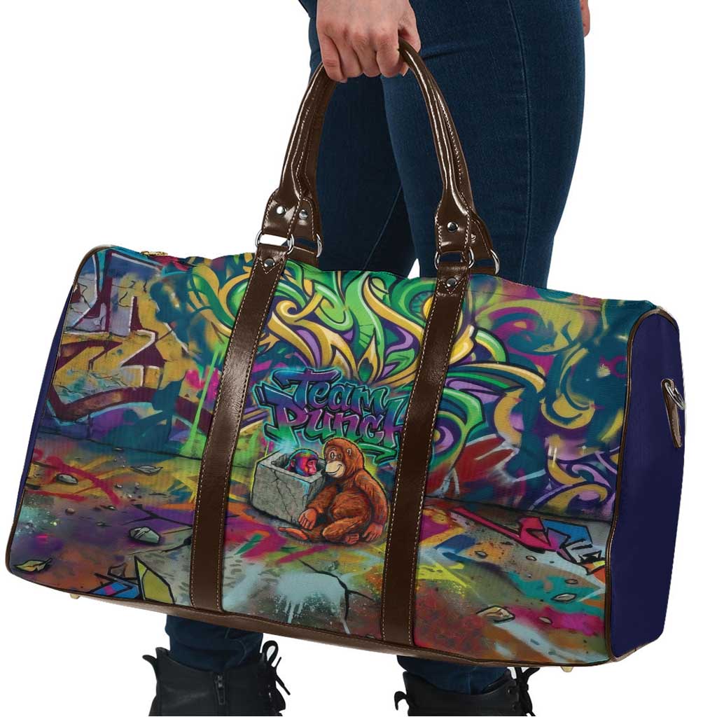 Team Punch The Monkey Travel Bag Baby Monkey Stay Strong Graffiti Style