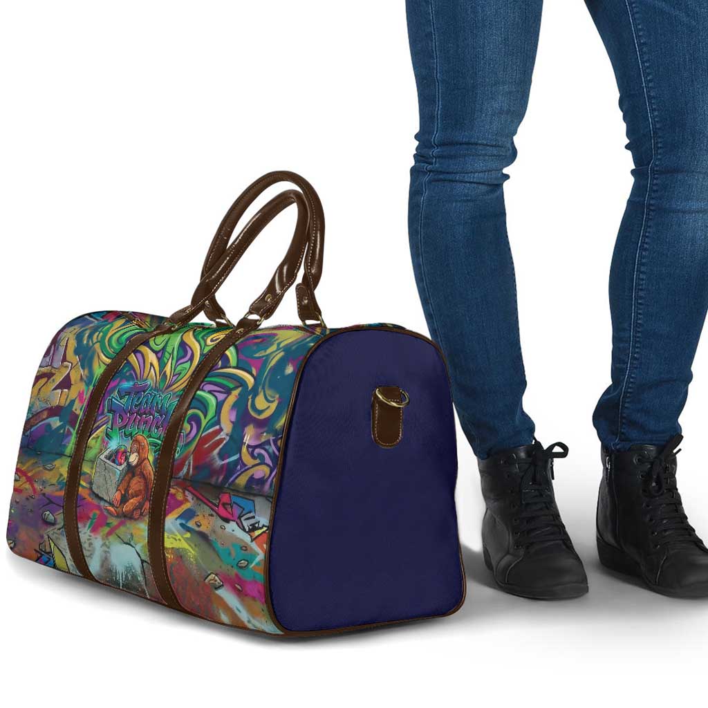 Team Punch The Monkey Travel Bag Baby Monkey Stay Strong Graffiti Style