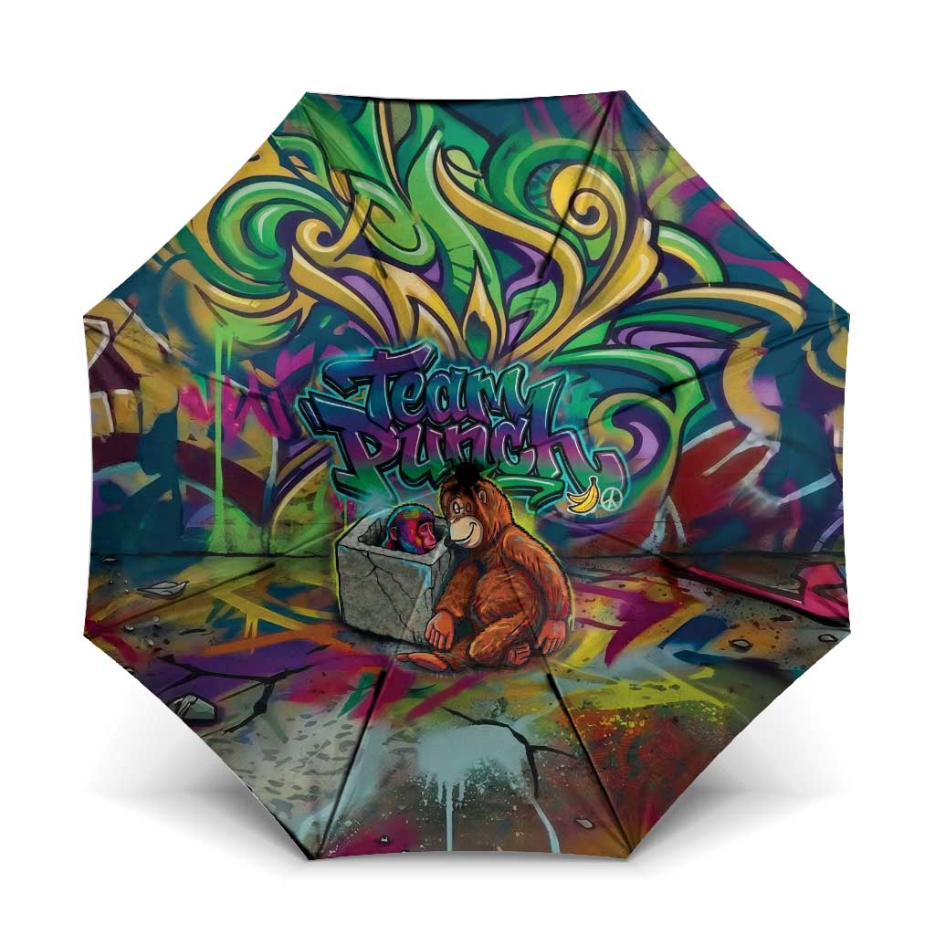 Team Punch The Monkey Umbrella Baby Monkey Stay Strong Graffiti Style
