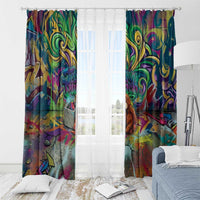 Team Punch The Monkey Window Curtain Baby Monkey Stay Strong Graffiti Style