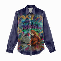 Team Punch The Monkey Women Casual Shirt Baby Monkey Stay Strong Graffiti Style