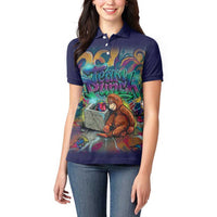Team Punch The Monkey Women Polo Shirt Baby Monkey Stay Strong Graffiti Style