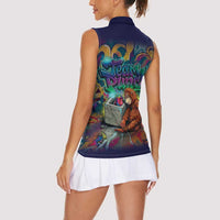 Team Punch The Monkey Women Sleeveless Polo Shirt Baby Monkey Stay Strong Graffiti Style