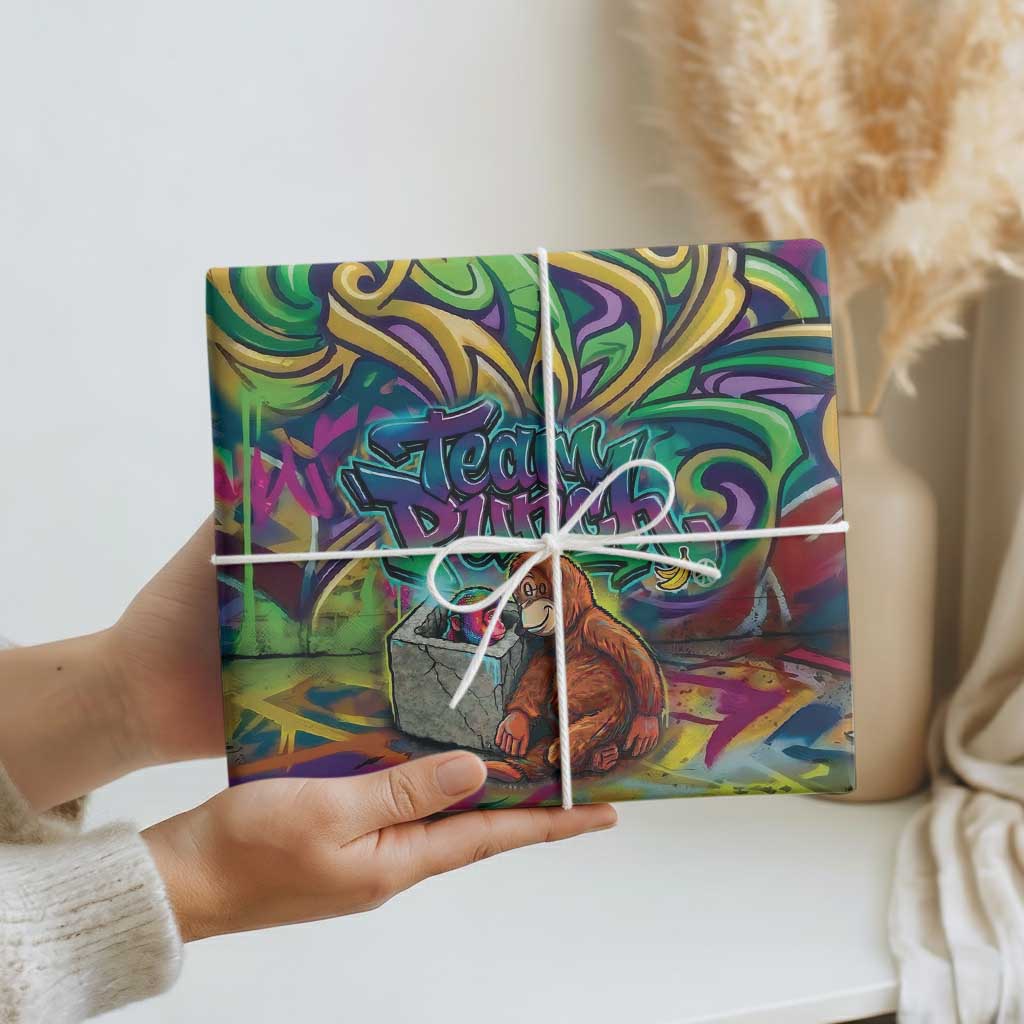 Team Punch The Monkey Wrapping Paper Baby Monkey Stay Strong Graffiti Style
