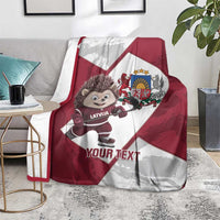 Latvia Hockey Custom Blanket Hedgehog Par Latviju!
