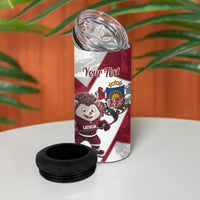 Latvia Hockey Custom 4 in 1 Can Cooler Tumbler Hedgehog Par Latviju!
