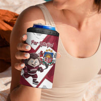 Latvia Hockey Custom 4 in 1 Can Cooler Tumbler Hedgehog Par Latviju!