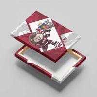 Latvia Hockey Custom Canvas Wall Art Hedgehog Par Latviju!