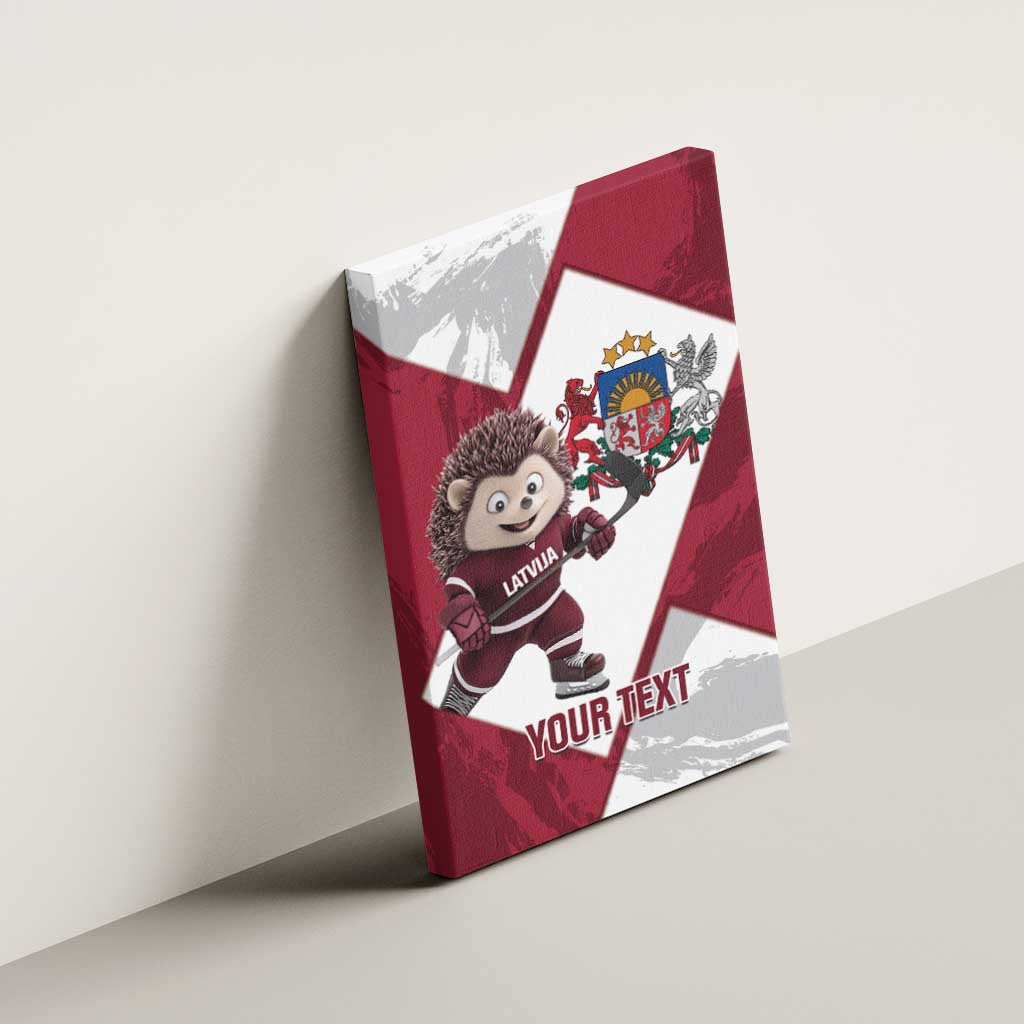 Latvia Hockey Custom Canvas Wall Art Hedgehog Par Latviju!