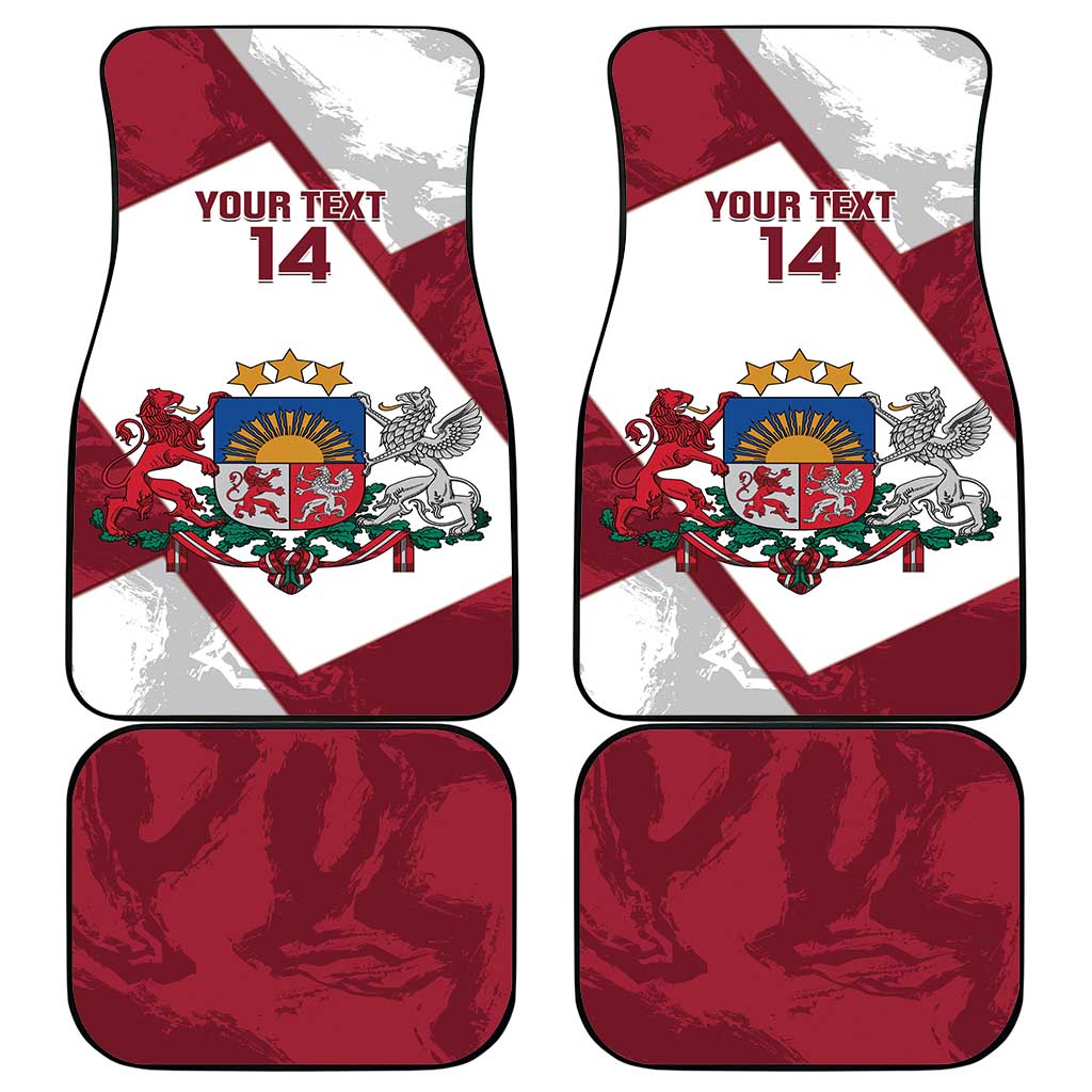 Latvia Hockey Custom Car Mats Hedgehog Par Latviju!