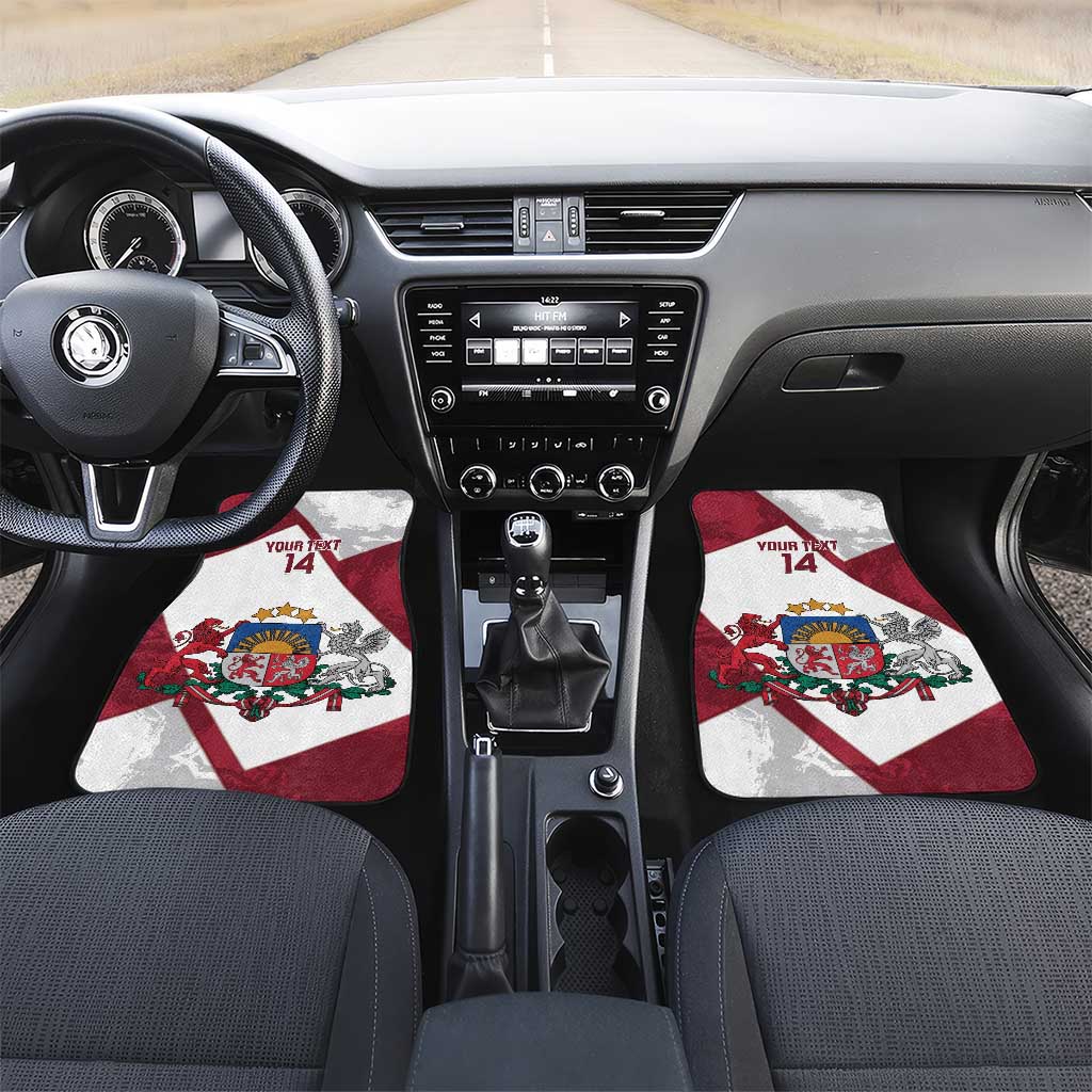 Latvia Hockey Custom Car Mats Hedgehog Par Latviju!