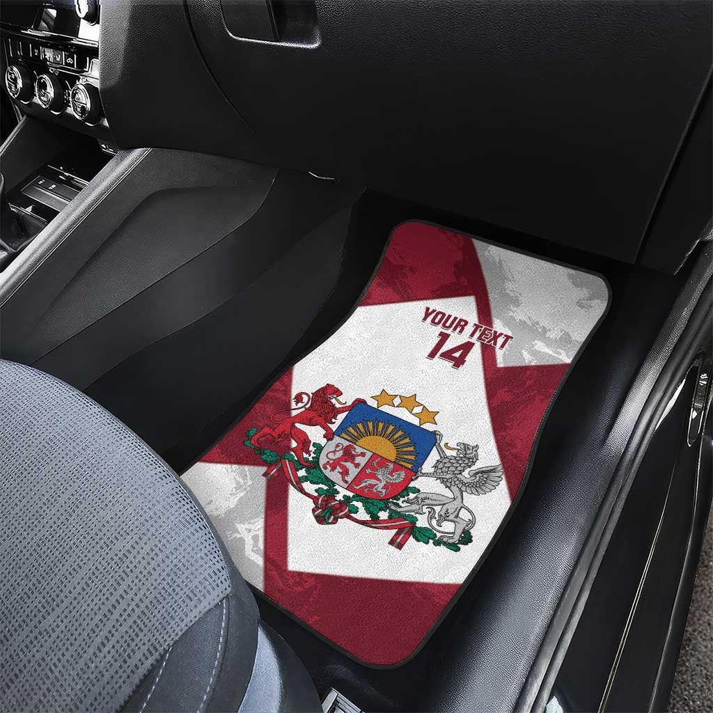 Latvia Hockey Custom Car Mats Hedgehog Par Latviju!