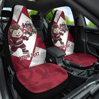 Latvia Hockey Custom Car Seat Cover Hedgehog Par Latviju!