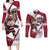 Latvia Hockey Custom Couples Matching Long Sleeve Bodycon Dress and Long Sleeve Button Shirt Hedgehog Par Latviju!