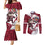 Latvia Hockey Custom Couples Matching Mermaid Dress and Long Sleeve Button Shirt Hedgehog Par Latviju!