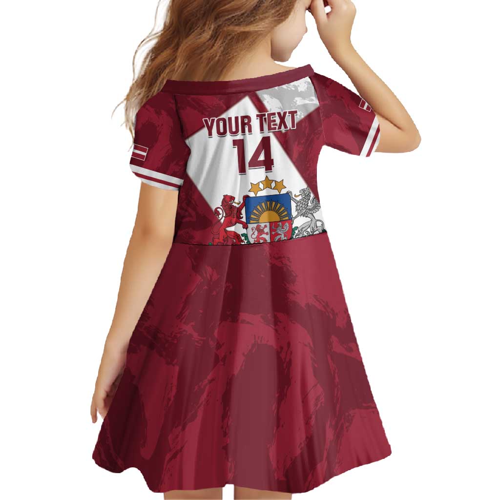 Latvia Hockey Custom Family Matching Long Sleeve Bodycon Dress and Hawaiian Shirt Hedgehog Par Latviju!
