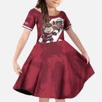 Latvia Hockey Custom Family Matching Mermaid Dress and Hawaiian Shirt Hedgehog Par Latviju!
