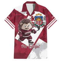 Latvia Hockey Custom Family Matching Puletasi and Hawaiian Shirt Hedgehog Par Latviju!