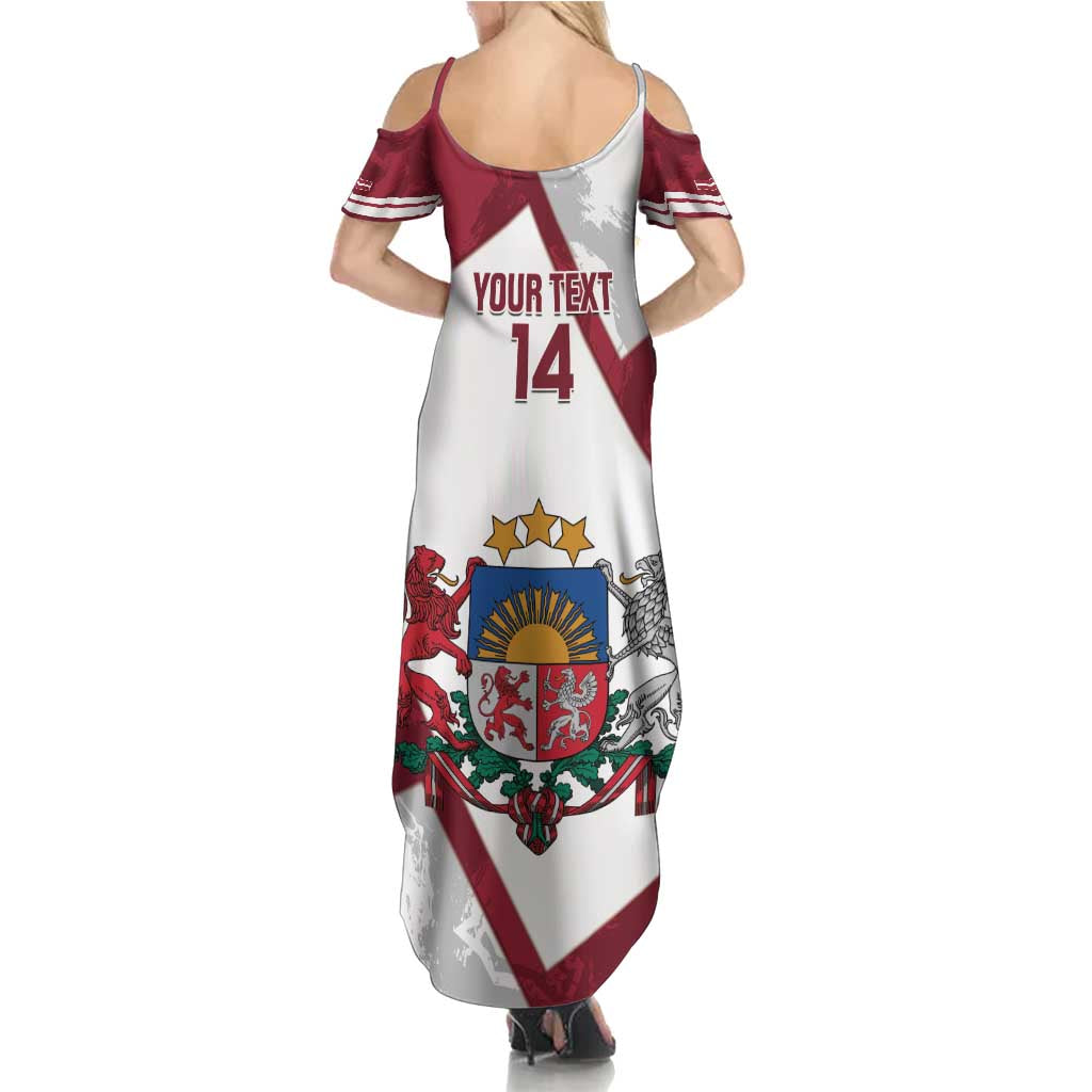 Latvia Hockey Custom Family Matching Summer Maxi Dress and Hawaiian Shirt Hedgehog Par Latviju!