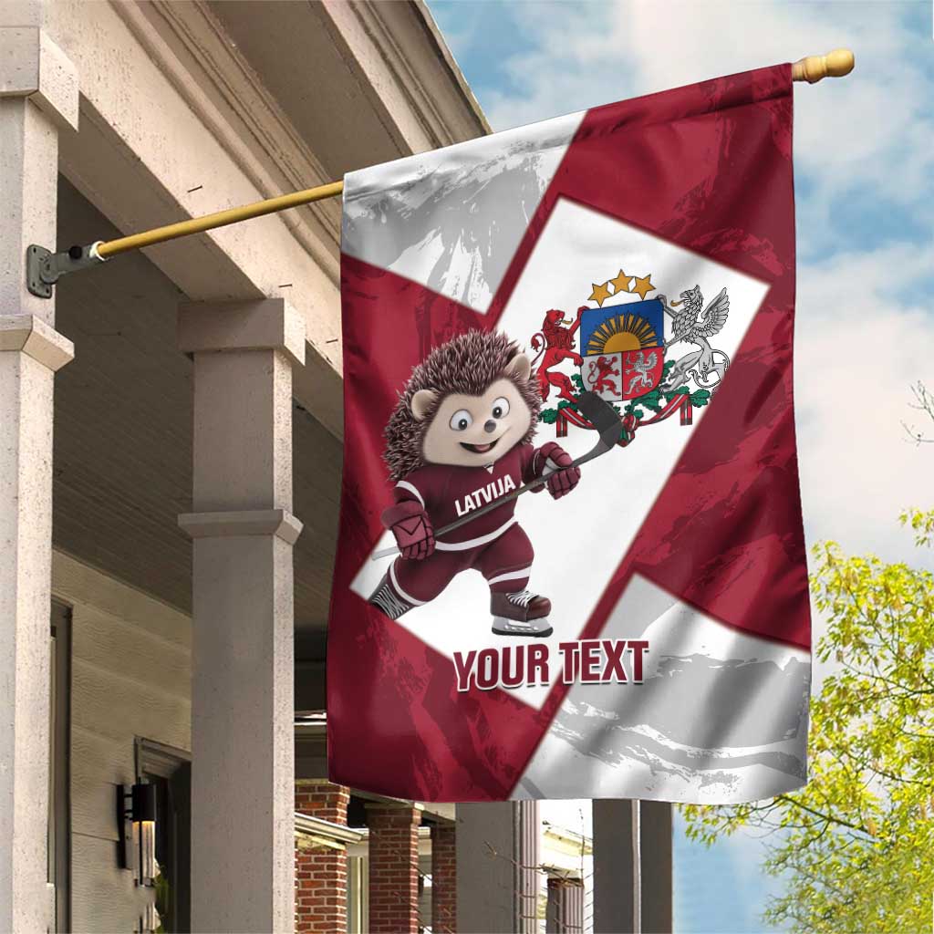Latvia Hockey Custom Garden Flag Hedgehog Par Latviju!