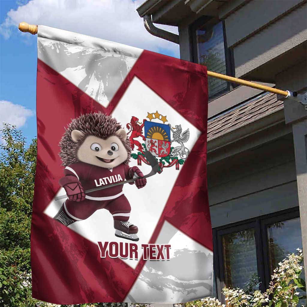 Latvia Hockey Custom Garden Flag Hedgehog Par Latviju!