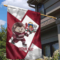 Latvia Hockey Custom Garden Flag Hedgehog Par Latviju!