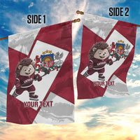 Latvia Hockey Custom Garden Flag Hedgehog Par Latviju!