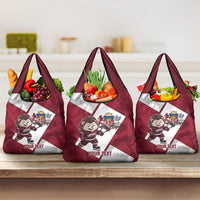 Latvia Hockey Custom Grocery Bag Hedgehog Par Latviju!