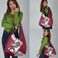 Latvia Hockey Custom Grocery Bag Hedgehog Par Latviju!