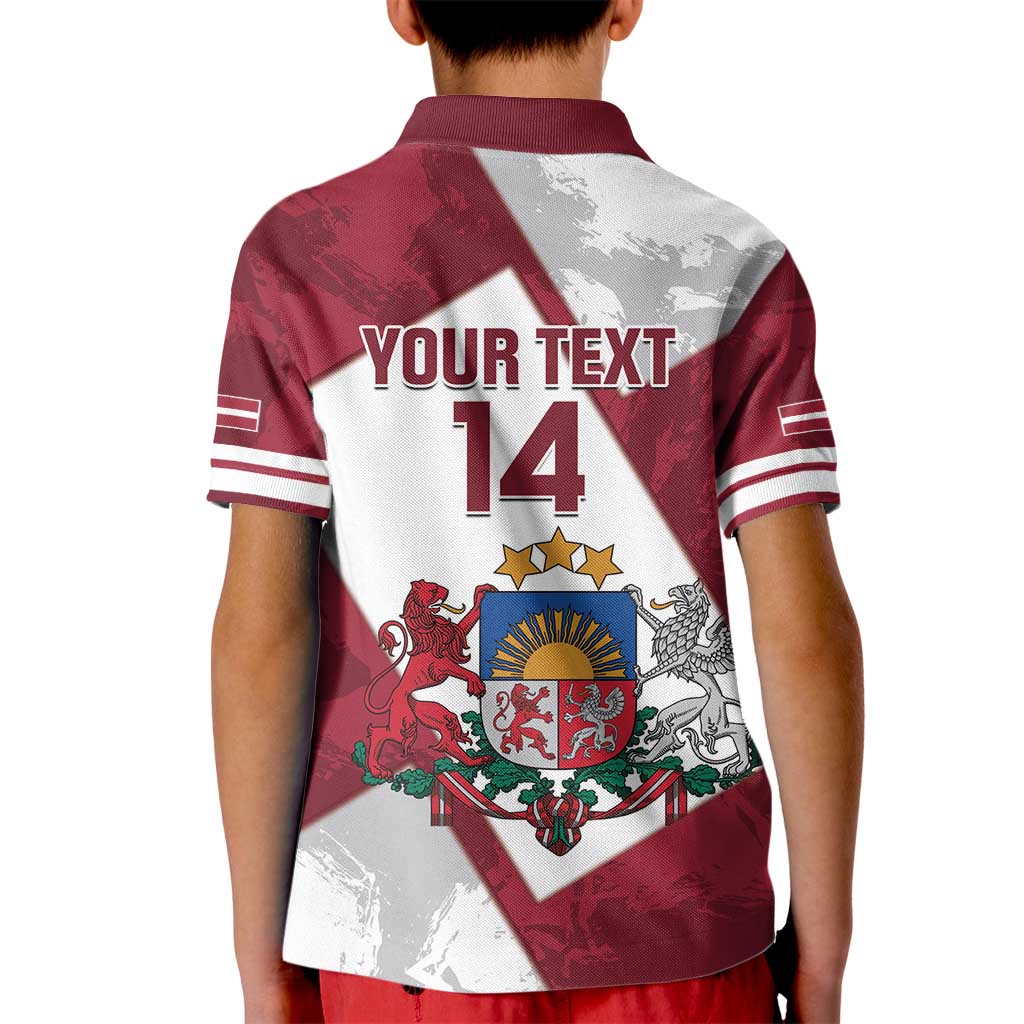Latvia Hockey Custom Kid Polo Shirt Hedgehog Par Latviju!