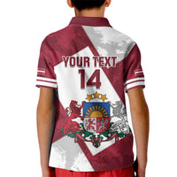 Latvia Hockey Custom Kid Polo Shirt Hedgehog Par Latviju!