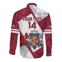 Latvia Hockey Custom Long Sleeve Button Shirt Hedgehog Par Latviju!