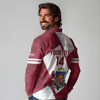 Latvia Hockey Custom Long Sleeve Polo Shirt Hedgehog Par Latviju!