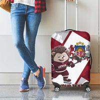Latvia Hockey Custom Luggage Cover Hedgehog Par Latviju!