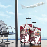 Latvia Hockey Custom Luggage Cover Hedgehog Par Latviju!