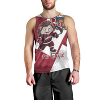 Latvia Hockey Custom Men Tank Top Hedgehog Par Latviju!