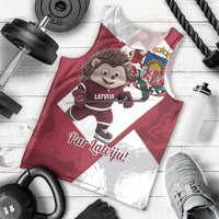 Latvia Hockey Custom Men Tank Top Hedgehog Par Latviju!