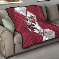 Latvia Hockey Custom Quilt Hedgehog Par Latviju!