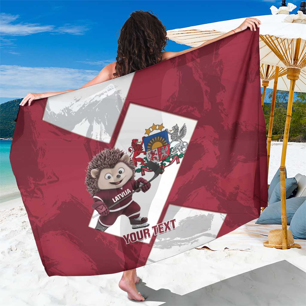 Latvia Hockey Custom Sarong Hedgehog Par Latviju!
