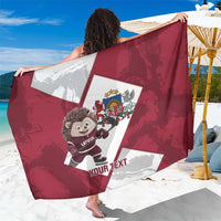 Latvia Hockey Custom Sarong Hedgehog Par Latviju!