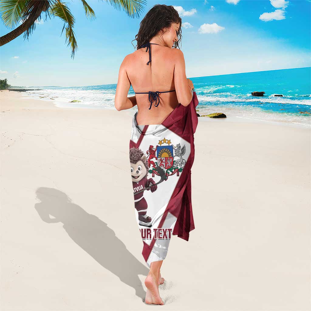 Latvia Hockey Custom Sarong Hedgehog Par Latviju!