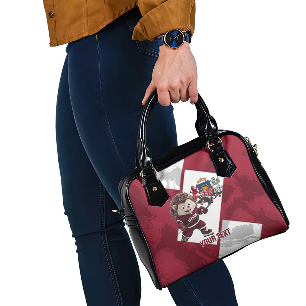 Latvia Hockey Custom Shoulder Handbag Hedgehog Par Latviju!