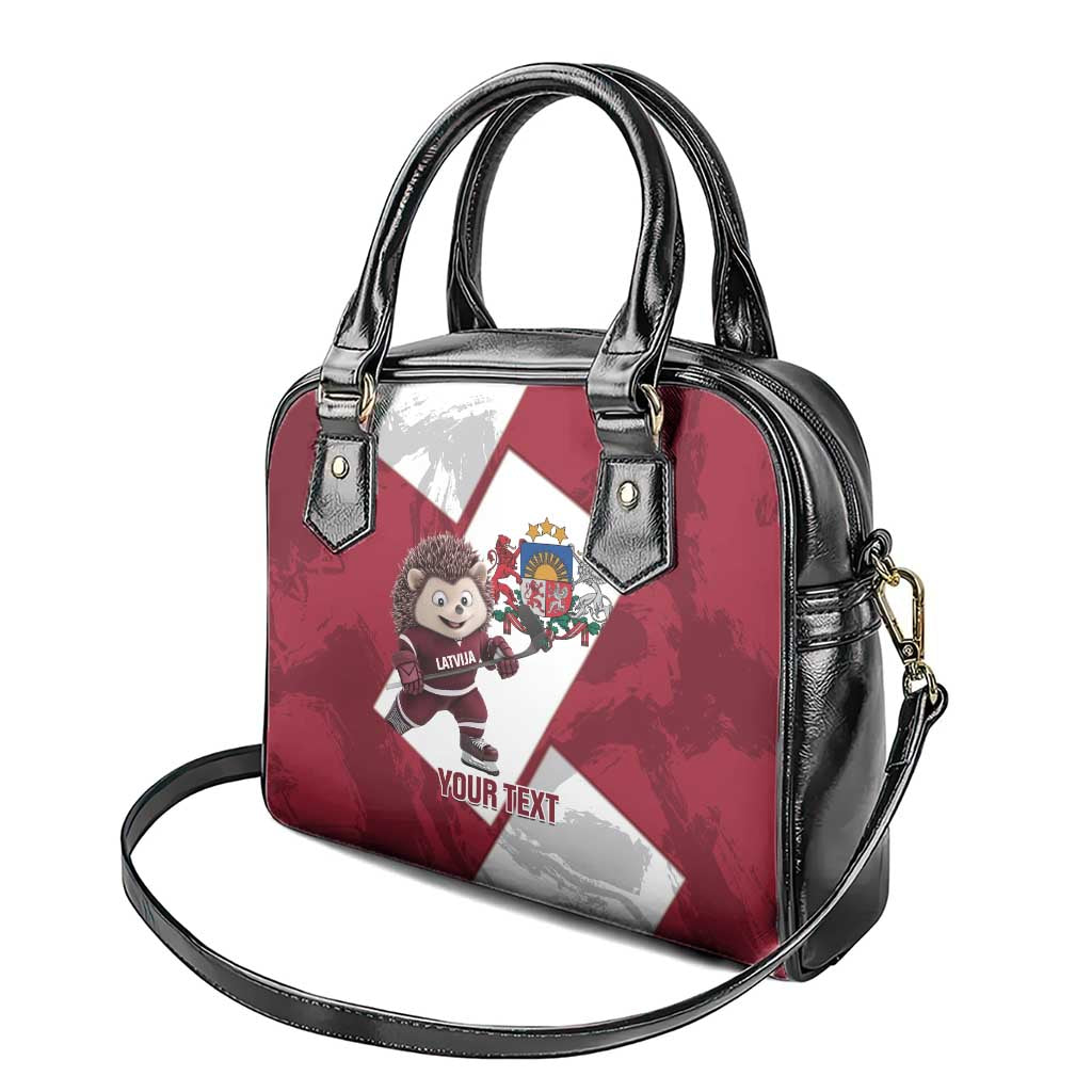 Latvia Hockey Custom Shoulder Handbag Hedgehog Par Latviju!