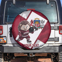 Latvia Hockey Custom Spare Tire Cover Hedgehog Par Latviju!