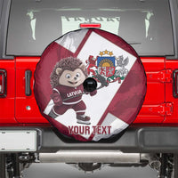 Latvia Hockey Custom Spare Tire Cover Hedgehog Par Latviju!